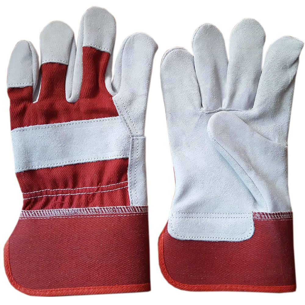 Cow Split Leather Stripe Cotton