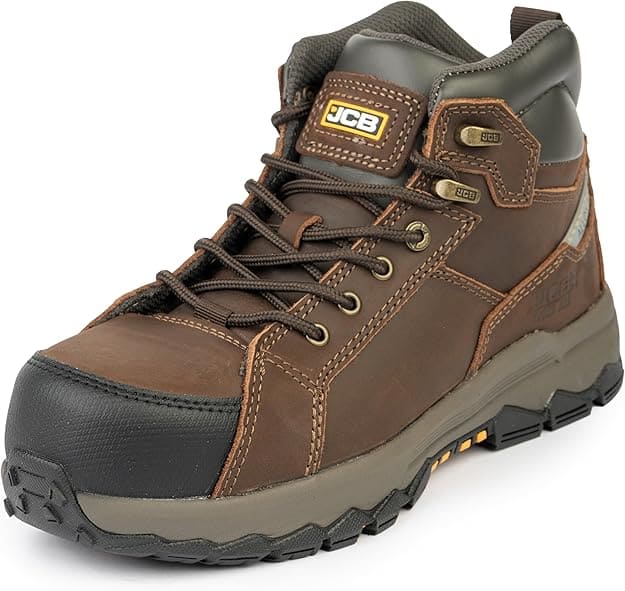 JCB RUGGED Safety Shoes – JCB-005A, Mid Brown